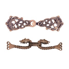 Lord of Battles Viking Cloak Clasp Bronze Cloak Pin Celtic Brooch Pin for Cloak Scarf, Shawl Handmade Lost-Wax Cast Bronze (Antique Cloak Clasp - Set of 2)