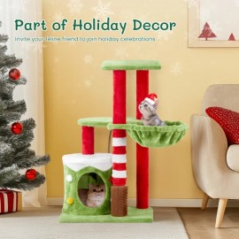 Unbranded Cat Tree Tower For Rest Activity Center Large Playing Apartment Christmas style
