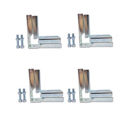 4 Pcs 3 Way L Square Tube Connector,Structural Split Pipe Connectors 90 Degree End Rails Clamp Steel Corner Pipe Fittings for DIY Shelf Garden Support 1" Fit Pipe Dia, Bolts and Nuts Included