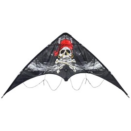 In the Breeze Smokin' Pirate Stunt Kite, Jolly Roger,48" W x 26" H x 8" D,1034