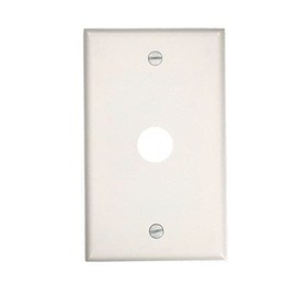 Leviton 1-Gang .625-Inch Hole Device Telephone/Cable Wallplate, Standard Size, Thermoset, Box Mount, 88017, White