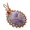 Amethyst Gemstone Copper Spirograph Wire Wrapped Pendant