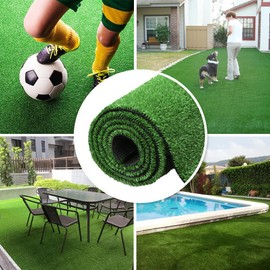 Goasis Lawn Synthetic Artificial Grass Turf 3ft x 31ft, Indoor Outdoor Dog Synthetic Grass Mat, Party Wedding Christmas Balcony Garden Astro Turf Rug,Drainage Holes Faux Fake Grass Rug Carpet for Pets