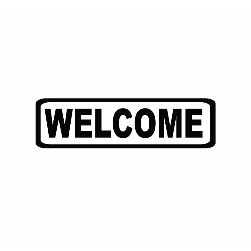 CrownVinyl.com WELCOME Door Sign Vinyl Decal Sticker - Door Window