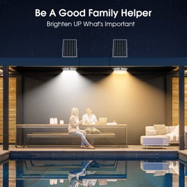 UPONUN Solar Ceiling Light, Daytime & Night 6000K/4000K/3200K Solar Shed Light with On Off Switch & Remote, Dimmable Waterproof Barn Lights Indoor & Outdoor for Cabin Shelter Hallway Tools Room