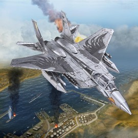 Piececool 3D Puzzles for Adults,F-15 Fighter Metal Airplane Kit to Build, DIY Assembly Plane Model, Hobbies Best Gifts for Military Enthusiasts, Dad Boyfriend & Desk Decor