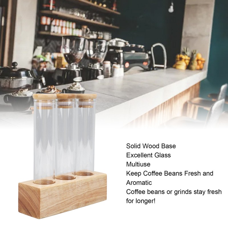 Coffee Bean Jars Canisters Coffee Storage Containers with Solid Wood