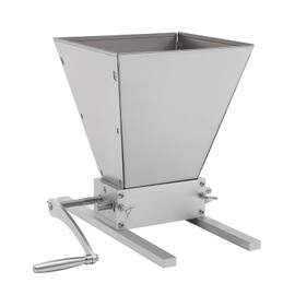 4L Hopper Grain Mill Grinder, Hand Crank and Electric Drill Grain Mill Safety Upgraded for Milling Barley, Wheat, Grains, Two Rollers 0-2.5mm