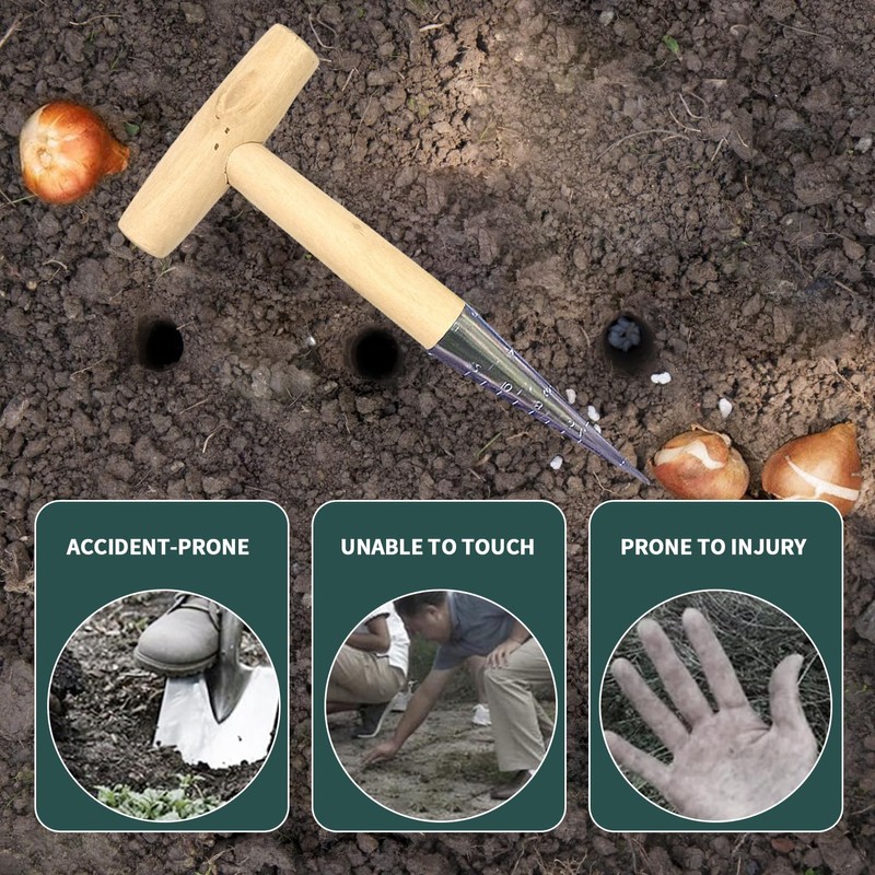 4 x Hand Dibber Gardening Tool Garden Seed Dibber Seed