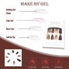 LYMCY Press on Nails French,Butterfly Wings 3D Ripple Fake Nails,