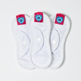 Bloom & Nora - Nora Pantiliners - Reusable, Quick Drying & Stain Resistant (Pack of 3, White)