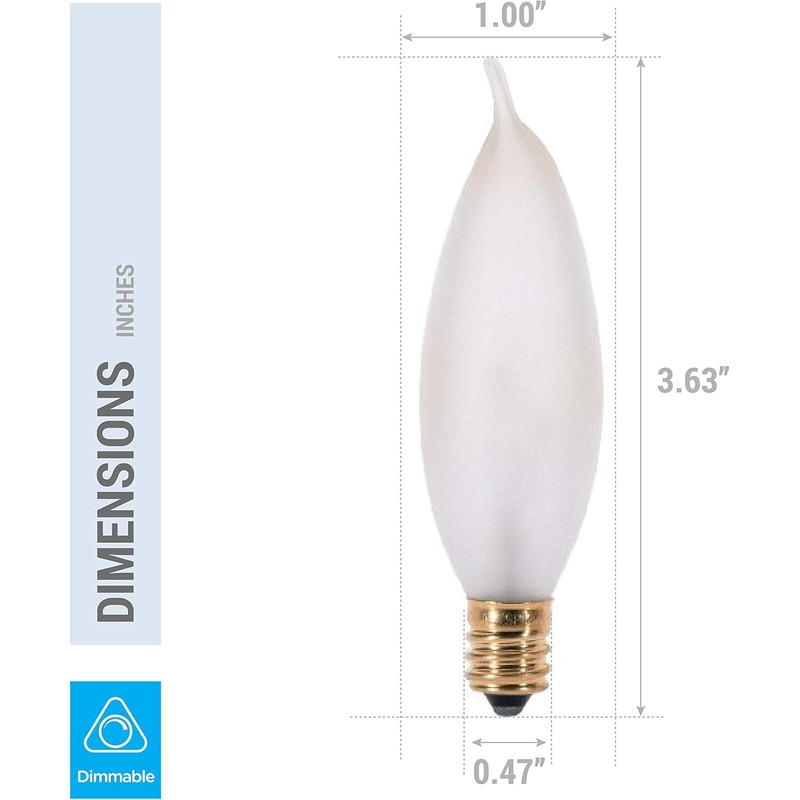 KOR Pack of 12 – 15 Watt Flame Tip Shape