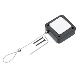 PATIKIL 3,3 ft ausziehbares Fernbedienungssicherheitskabel mit Doppelseitigem Klebeband und Schraube für TV-Fernbedienung Gaming-Controller, Schwarz (Schloss Schnallen)