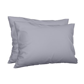 Sweet home WORLD 100% Cotton Premium Jersey Pillowcase 40 x 60 cm, Pack of 2 Cushion Covers, Super Soft 150 g/m², Pillow Slip, Grey