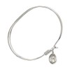 7 inch Oval Eye Hook Bangle Bracelet w/St. Monica in