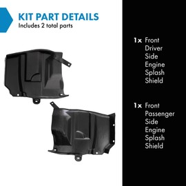 TRQ Front Driver & Passenger Side Engine Splash Shield Compatible with 2009-2014 Nissan Maxima NI1250141 NI1251141