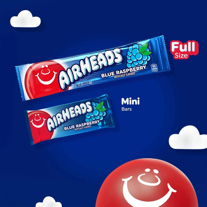 Airheads 36 Count Airheads Blue Raspberry Chocolate Candy Individually Wrapped