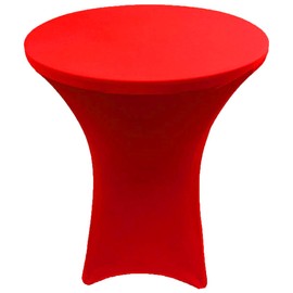 Gowinex Red 30 x 42 inches Cocktail Highboy Spandex Fitted Stretch Tablecloth Table Cover Wedding Event Party (Red)