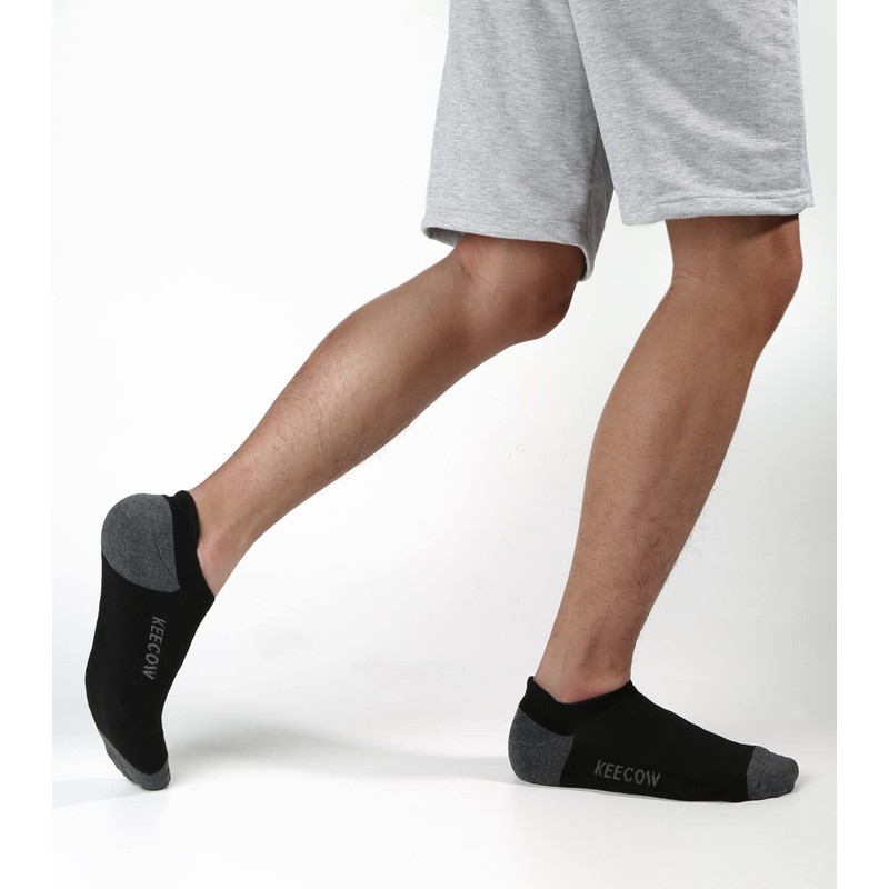 KEECOW Performance Comfort No Show Ankle Cushion Socks For Men