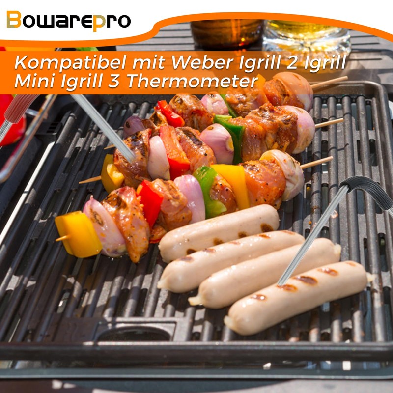 Bowarepro Pack of 2 Grill Replacement Probes Compatible with Weber