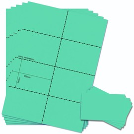 OfficeGear Green A7 Cards 8-up [55 Sheets - 440 Pack] Perforated Printable Record Index Study Refill Cards 74x105mm 2.9x4.1in - on White A4 Sheets 160gsm – Free Design Template