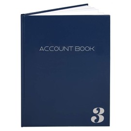 BookFactory 3 Column Ledger Book/Account/Accounting Ledger/Notebook (Three Columns Columnar Book Format) - Blue Hardbound, Section Sewn, 100 Pages, 8.5'' x 11'' (Made in USA)