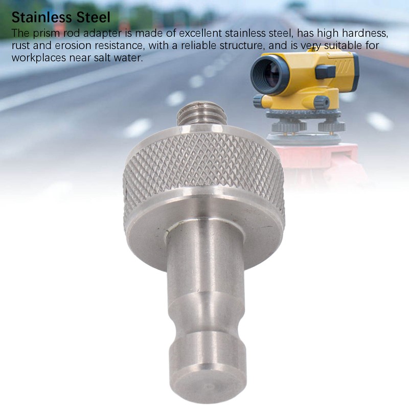 Prism Adapter Knurling Stainless Steel M8 Thread Survey Pole Adapter