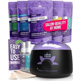 Kit de depilación Tress Wellness para piel sensible, seguro para cara y piel, spray de preparación y cuidado posterior, fácil de usar, kit para uso en