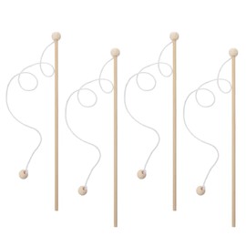 TOYANDONA Wooden Magnetic Fishing Poles Magnet Fishing Rods Fish Board Games Toys Accessory for Kindergarten Preschool Girl 4pcs