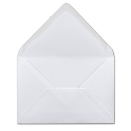 Pack of 50 White Envelopes DIN C6 11.4 x 16.2 cm Wet Seal without Window Classic Envelopes for A6, A5 and A4 Glüxx-Agent