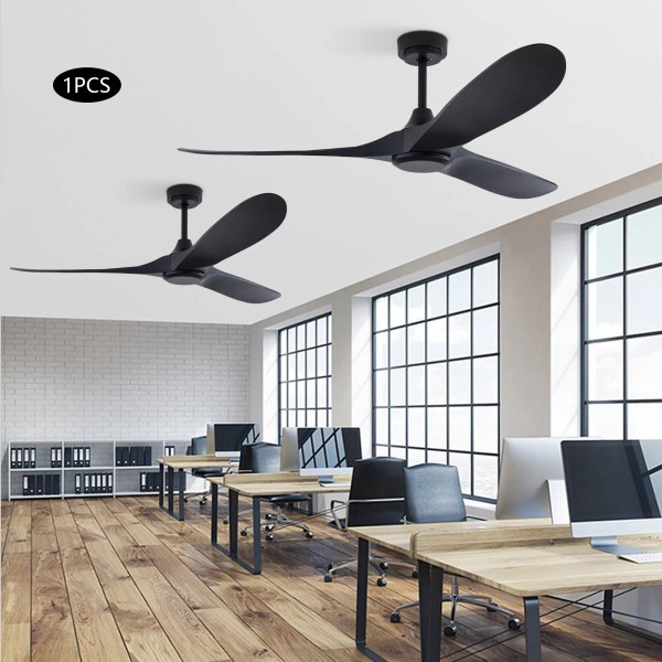 Ceiling Fan 52 inch Casual Matte Black Ceiling Fan with