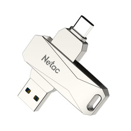 Netac U782C 64GB USB Memory 2in1 USB 3.1/3.0 and Type-C External Flash Drive High-Capacity Small 360°Rotatable for Smartphones Mac Windows PC Pad Compatible Portable Alloy