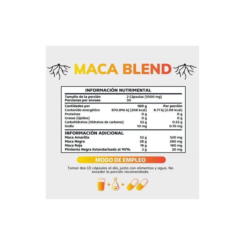 Maca Blend | Maca Peruana Orgánica + Pimienta Negra |