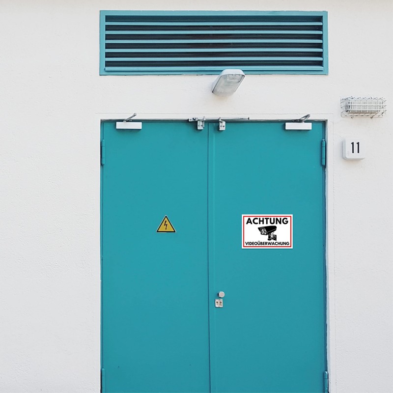 Achtung Videoüberwachung Sign (30 x 20 cm Plastic) - Sign