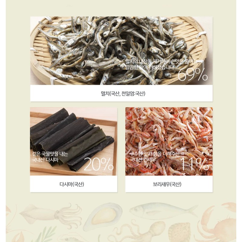 Dried Mix Seafood, Anchovy, Kelp Dashi Broth Tea Packet 16g