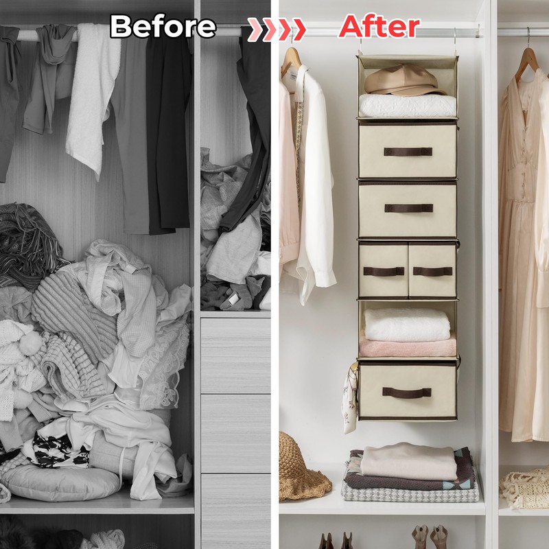 GRANNY SAYS Hanging Closet Organizers and Storage 6 Shelves, Closet