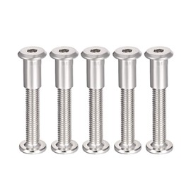 sourcing map Screw Post Fit for 3/8"(10mm) Hole Dia, Male M8x50mm Belt Buckle Binding Bolts Leather Fastener Carbon Steel 5 Sets