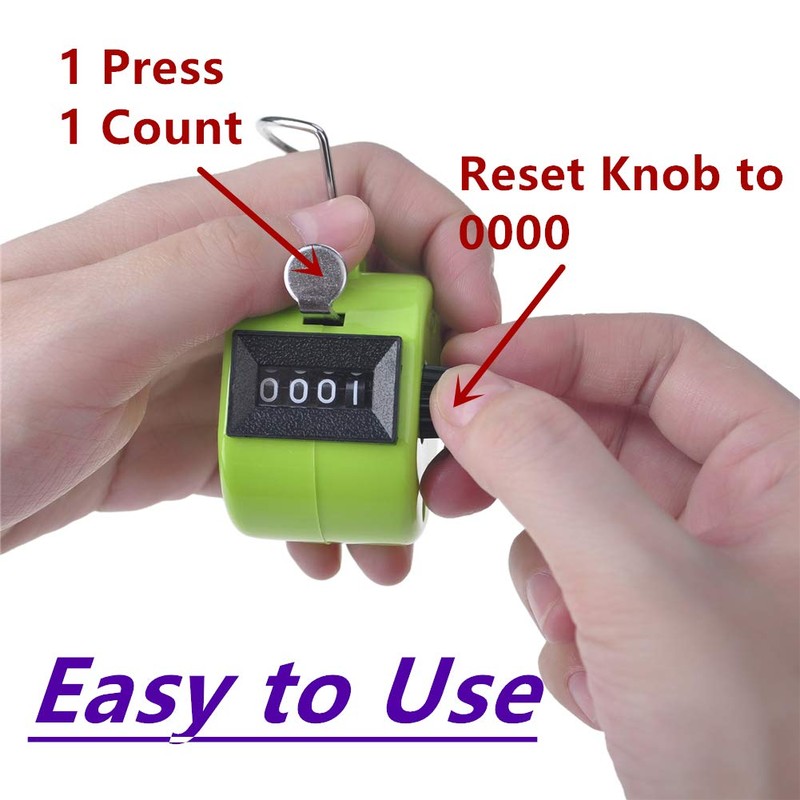 GOGO ABS Handheld Tally Counter, 4 Digit Display Clicker, for