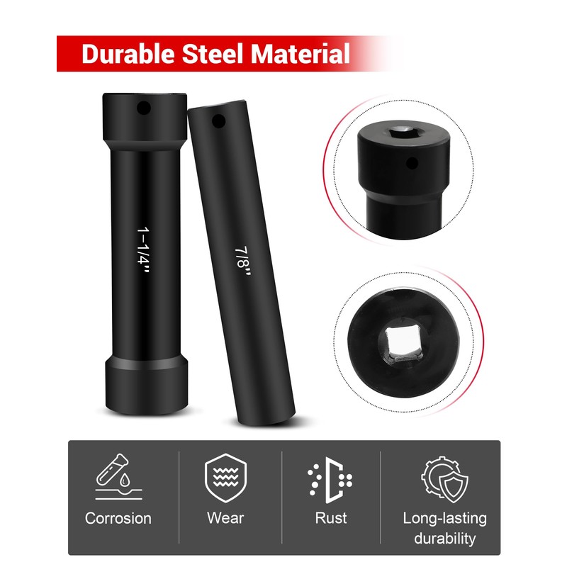 1/2 Inch Drive Extended Length Impact Socket Set, 6 Sizes
