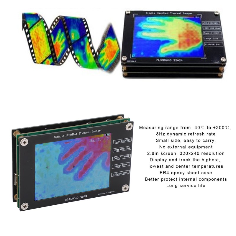 Thermal Imager Infrared Camera Digital Handheld Portable Multifunctional 2.8in LCD