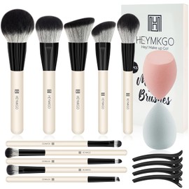 HEYMKGO - Set de 16 brochas de maquillaje para base, colorete, corrector, sombra de ojos, productos líquidos, en crema y en polvo, ideal para...      