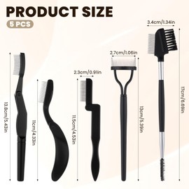 5pcs Eye Lash Separator Tool, Eyelash Brush Separator Brow Brush & Eyebrow Spoolie Folding Lash Comb Separator Professional Mascara Brushes Eye Makeup Tools Set