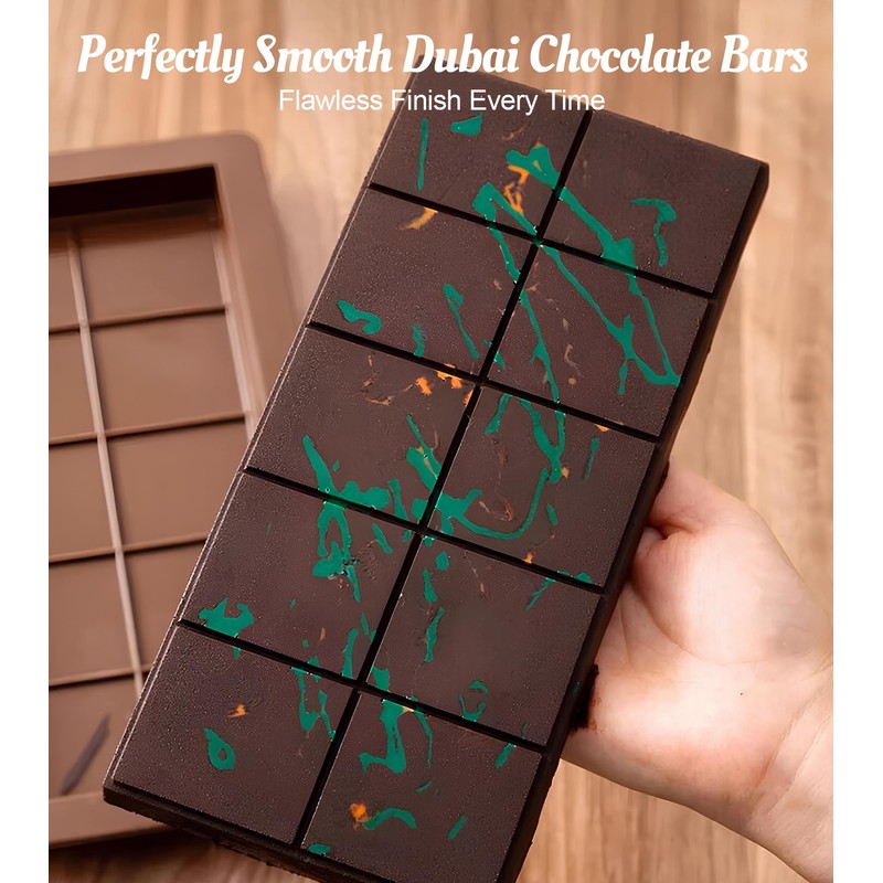 Ugotit Silicone Chocolate Bar Molds, Break-Apart Candy Making Mold Set,