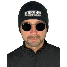 No Face No Name Dresden You'll Never Walk Alone Hat in Black I Unisex I Embroidered Patch I Beanie Knitted Hat Winter Hat, black