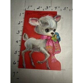 Vintage Grandma Grandmother Merry Christmas Card Unique Deer