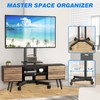Rfiver Rolling TV Stand with Laptop Shelf, Mobile TV Stand