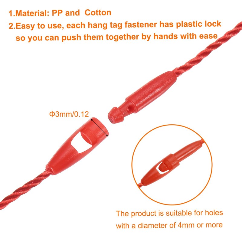 MECCANIXITY Cotton Hang Tag String Snap Lock Pins Loop Price