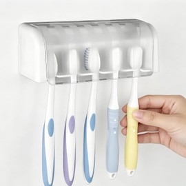 Porta Cepillo De Dientes para Baño,Porta Cepillo De Dientes,De Pared Organizador,Porta Cepillos Dentales, Compacto, Ideal para Casa Y Viajes, Dimensiones 5 X 13.5 X 4.5 Cm