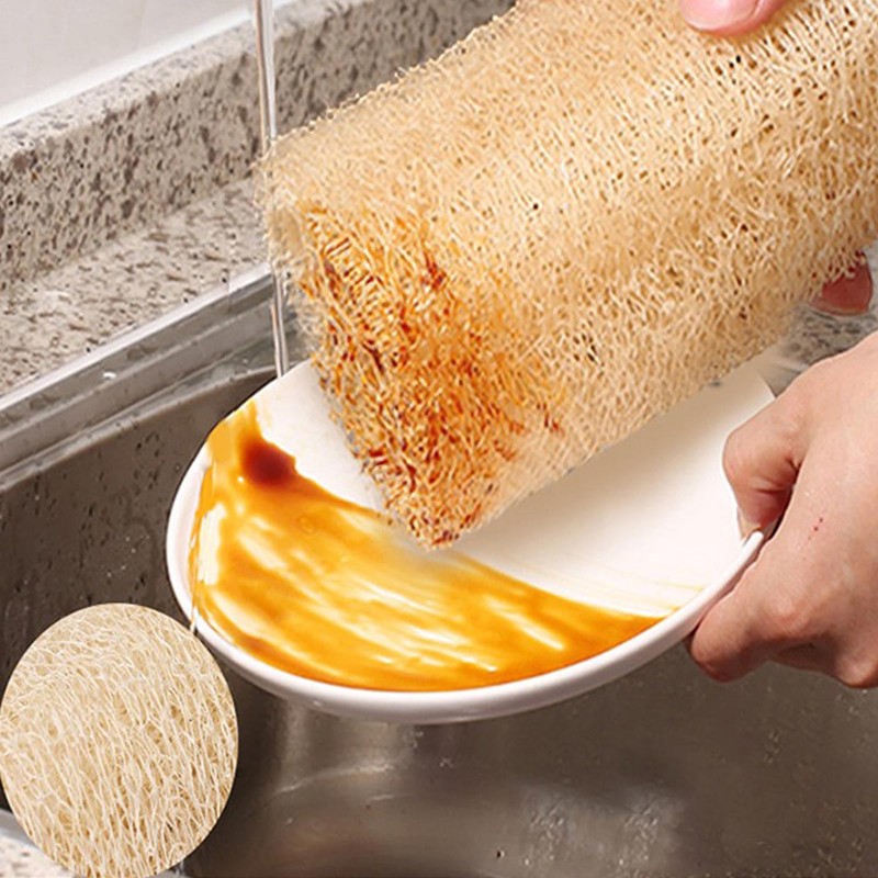 5PCS Dish Loofah Sponges, Dishwashing Non Scratch Organic Luffa Sponge,