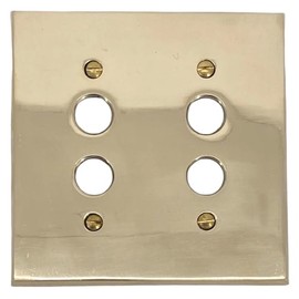 Double Gang Brass Push Button Switch Plate